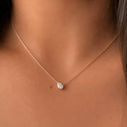 Pendentif diamant naturel poire 1.00 carat or rose Graziella